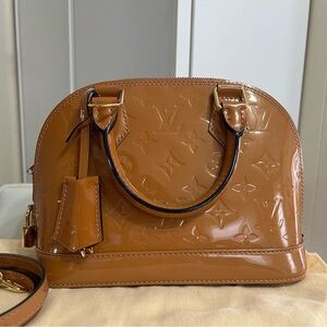 Louis Vuitton Tan Patent Leather Alma BB Bag